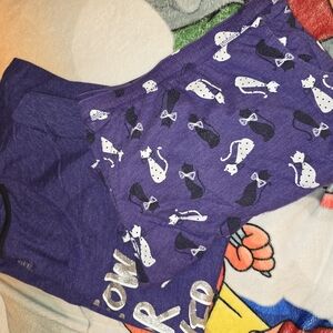 Catherines Plus Size 3x 26/28 Purple Cat Print Pajama Set